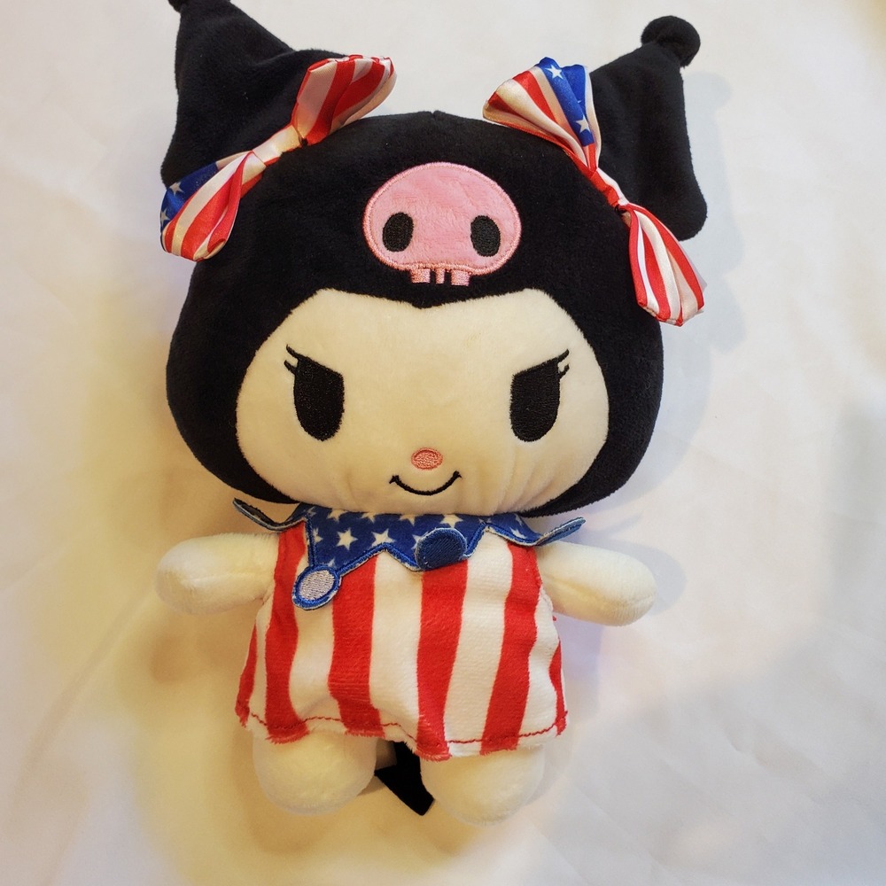 Kuromi Plush Doll American Flag Outfit Skull hello kitty Stuffed Animal plusu‎
